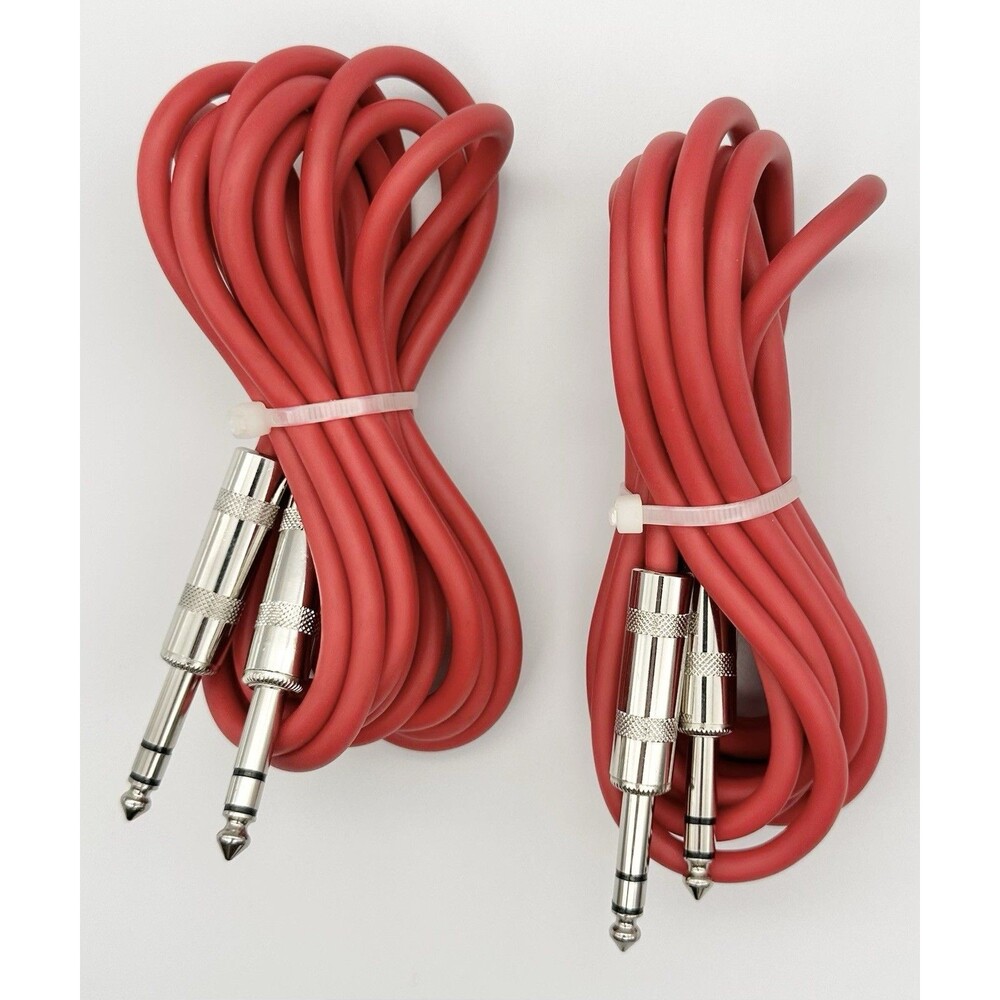 GLS Audio 10ft Red 1/4" TRS Stereo Balanced Cables Lot of 2 Professional